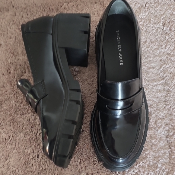 Sincerely Jules Black Moccasins Slip-On Shoes - Picture 3 of 11